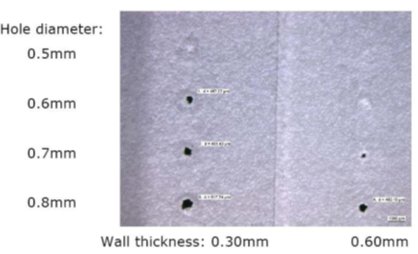 The influence of thickness of the wall to the accuracy of diameter of a hole